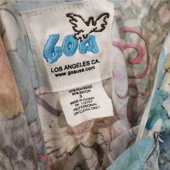 Goa Wild Daisy Print Y2K Top with Embroidery - Picture 8 of 12